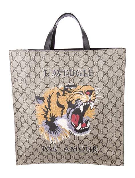 yellow gucci purse with tiger|Gucci tiger shopper.